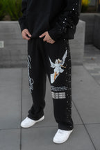 ALF Straight-Leg Sweatpants with Rhinestones