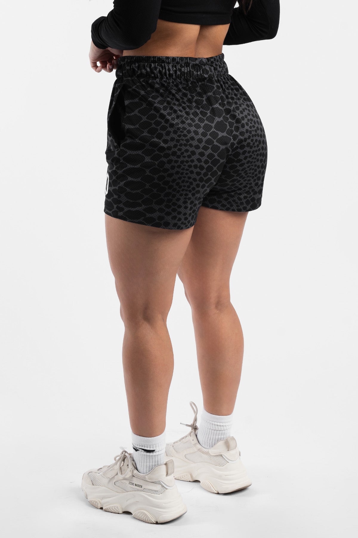 Snake Print Mesh Shorts