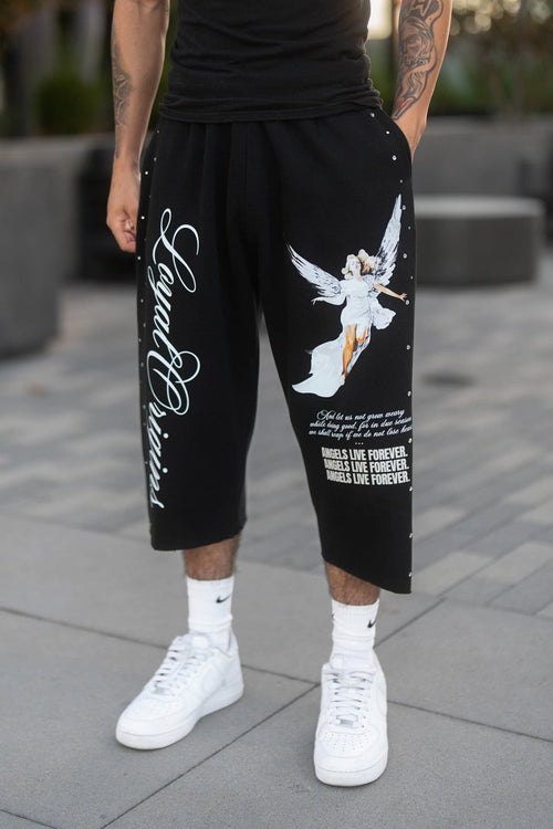 ALF 3/4 Sweat Shorts with Rhinestones - LO Store