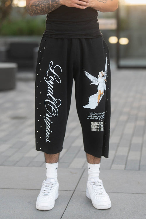 ALF 3/4 Sweat Shorts with Rhinestones - LO Store