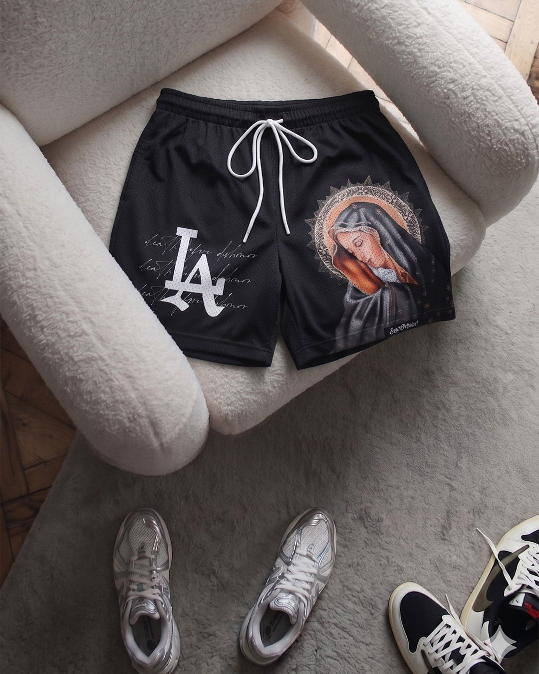 LA 'Ave Maria' Mesh Shorts - LO Store