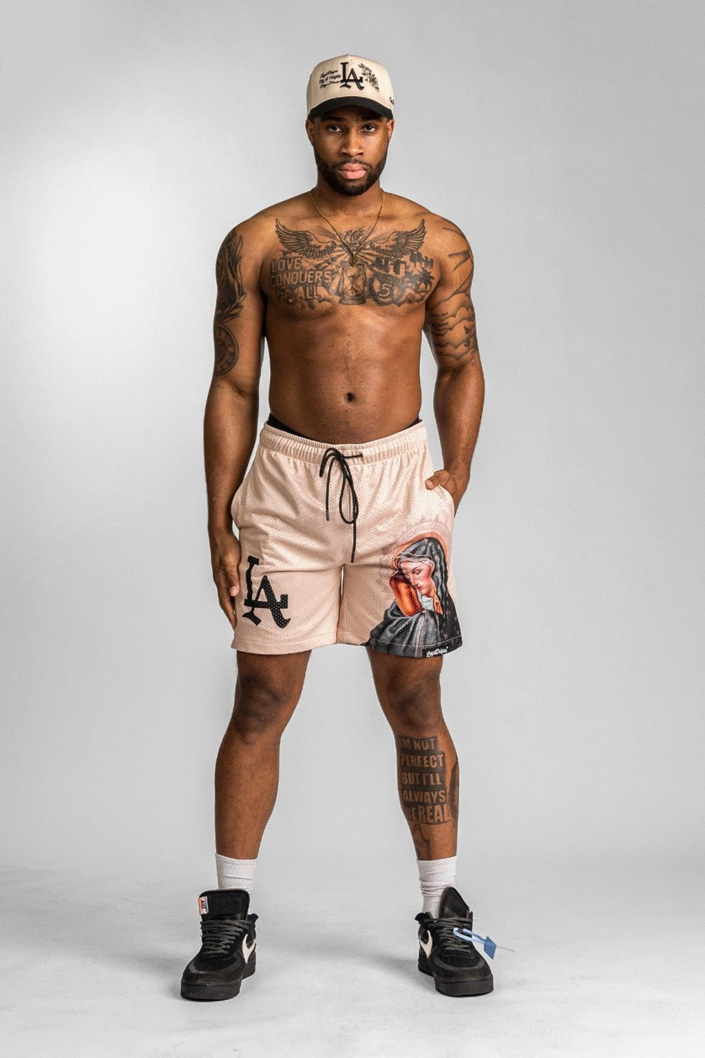 LA 'Ave Maria' Mesh Shorts - LO Store