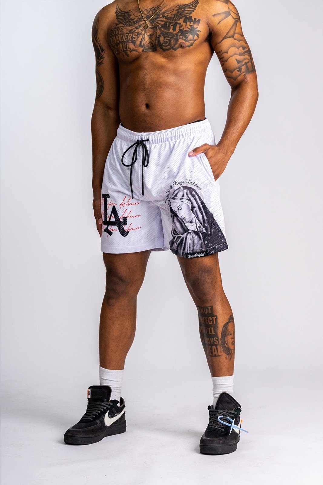LA 'Ave Maria' Mesh Shorts - LO Store