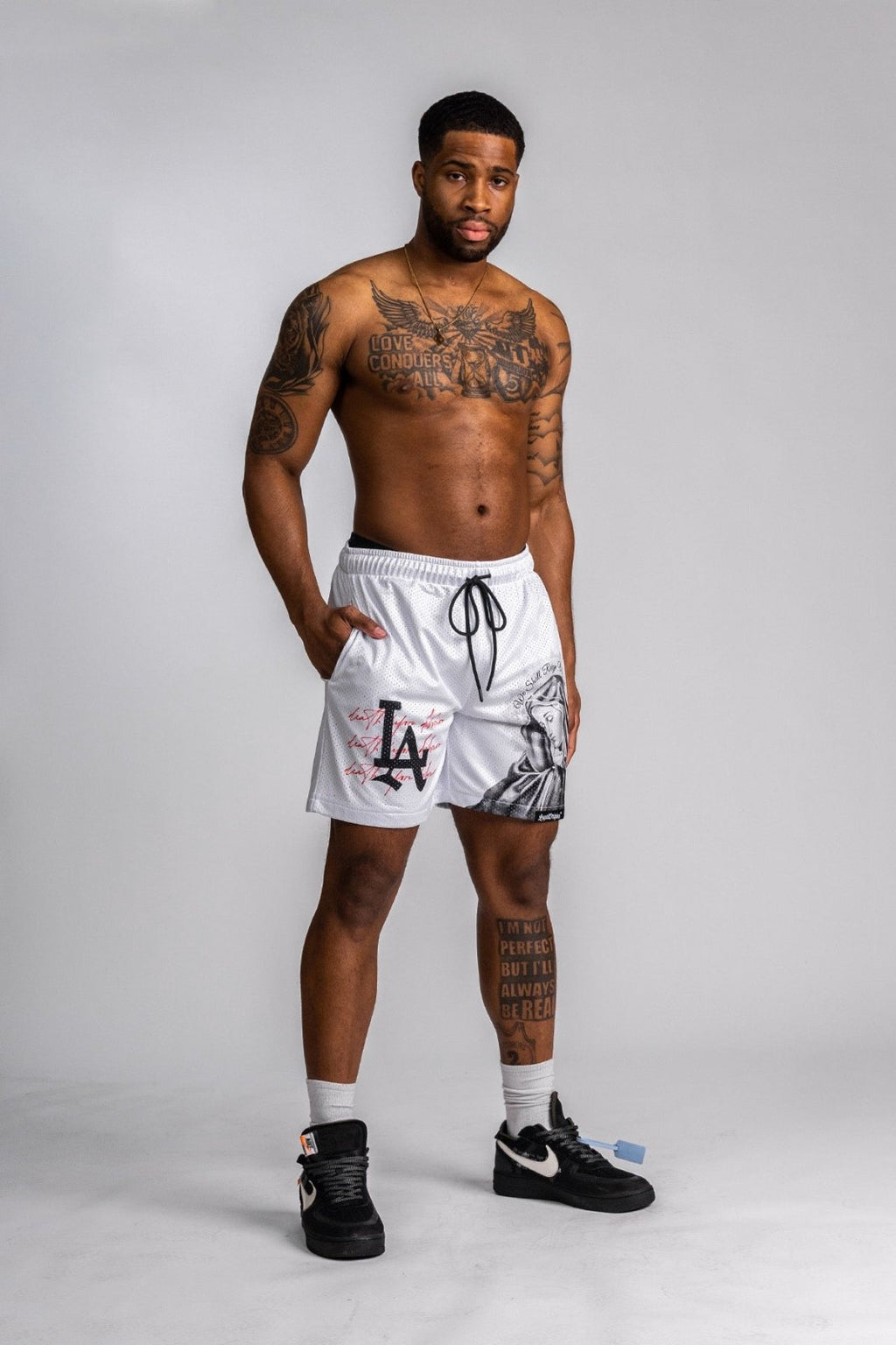 LA 'Ave Maria' Mesh Shorts - LO Store