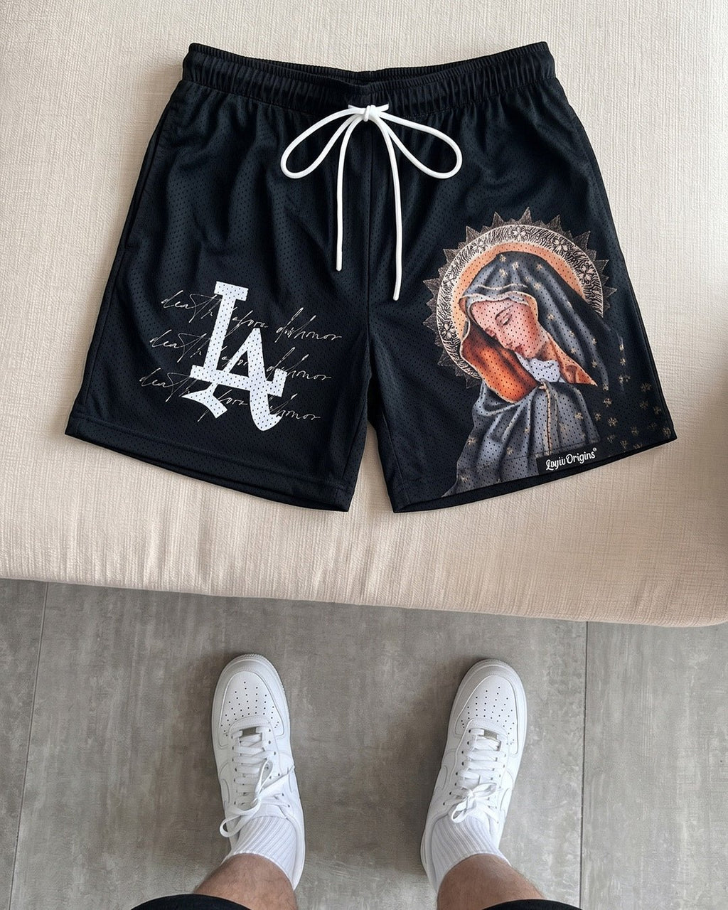 LA 'Ave Maria' Mesh Shorts - LO Store