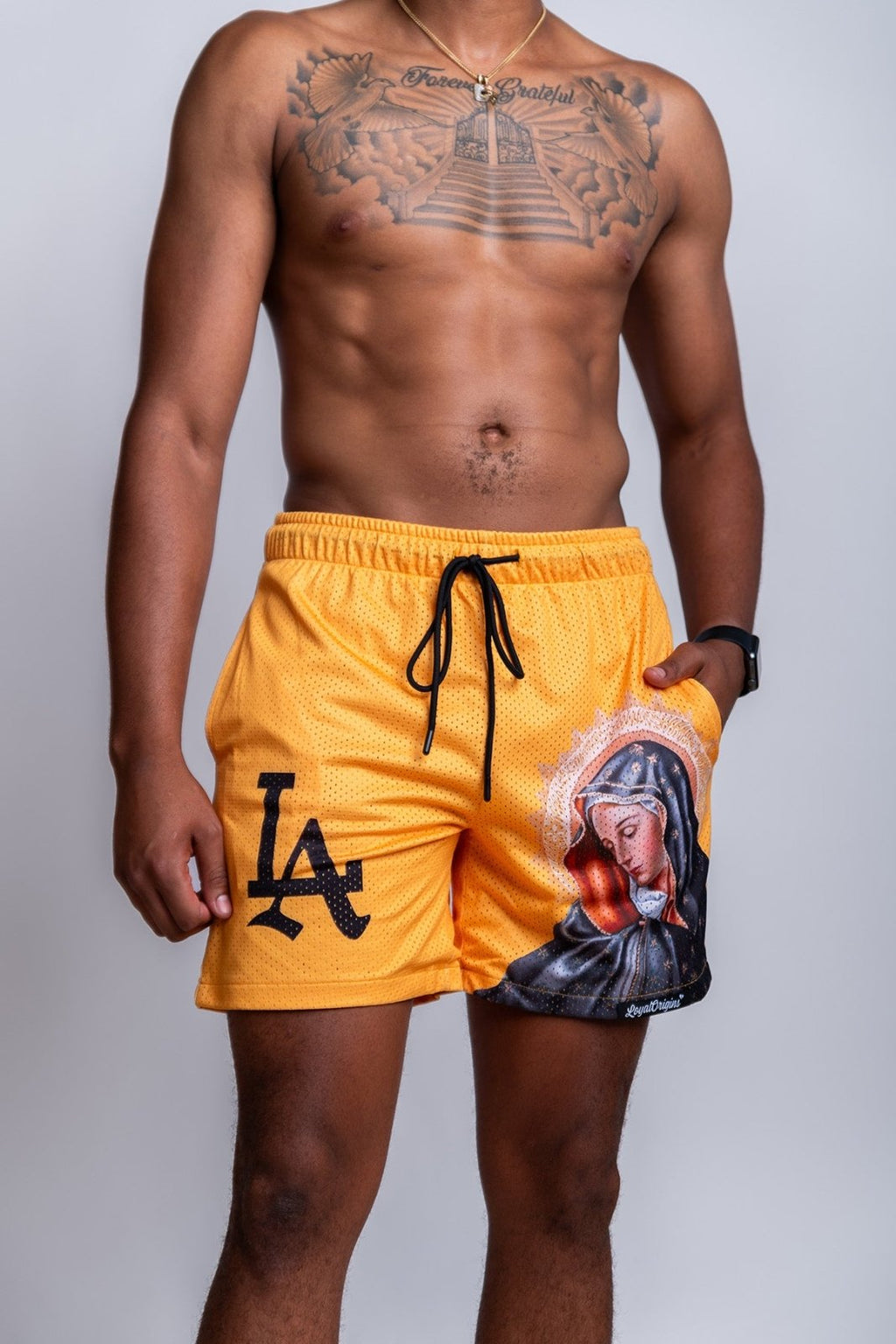 LA 'Ave Maria' Mesh Shorts - LO Store