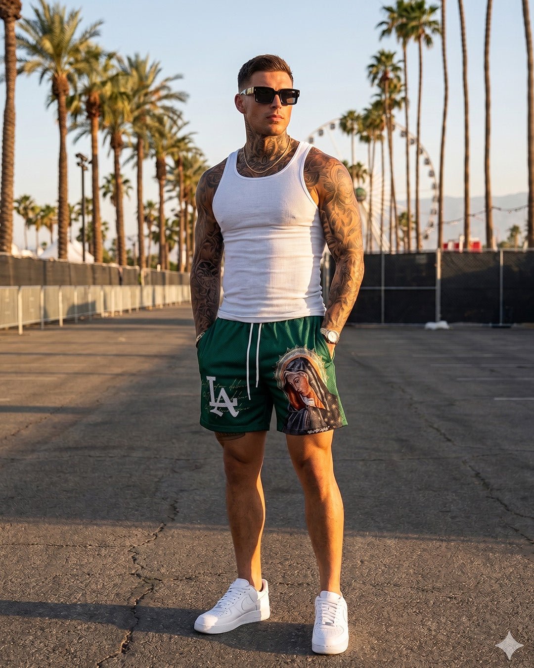 LA 'Ave Maria' Mesh Shorts - LO Store