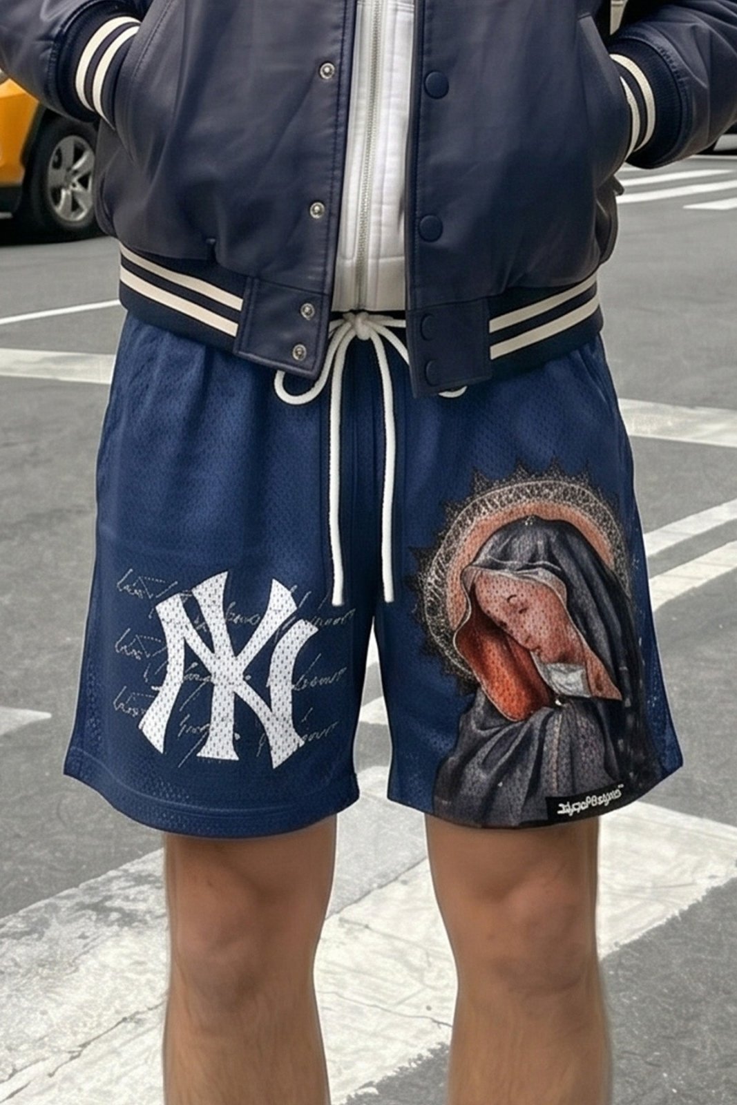 NY 'Ave Maria' Mesh Shorts - LO Store