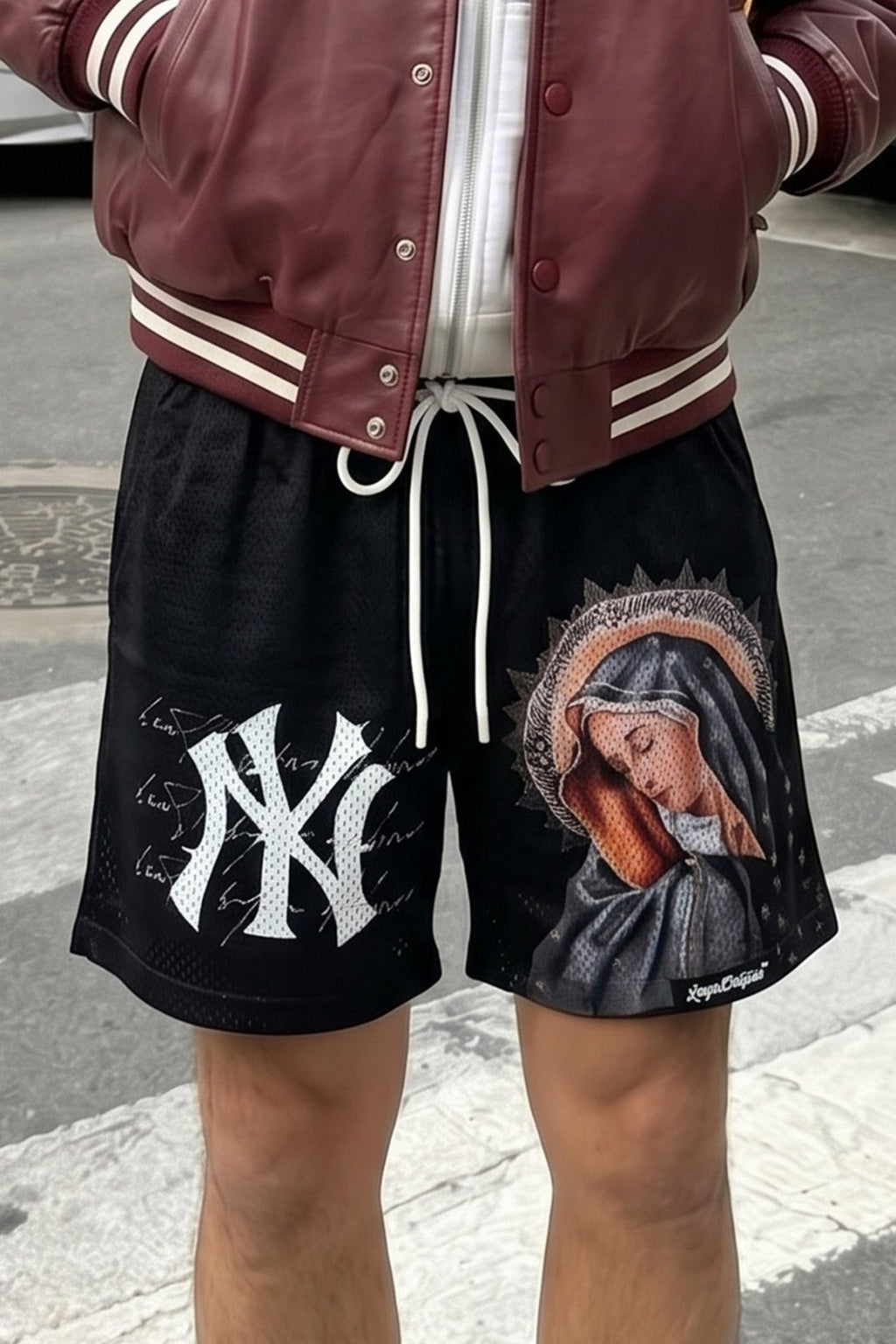 NY 'Ave Maria' Mesh Shorts - LO Store