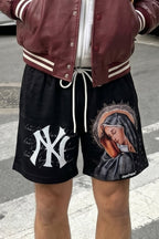NY 'Ave Maria' Mesh Shorts - LO Store