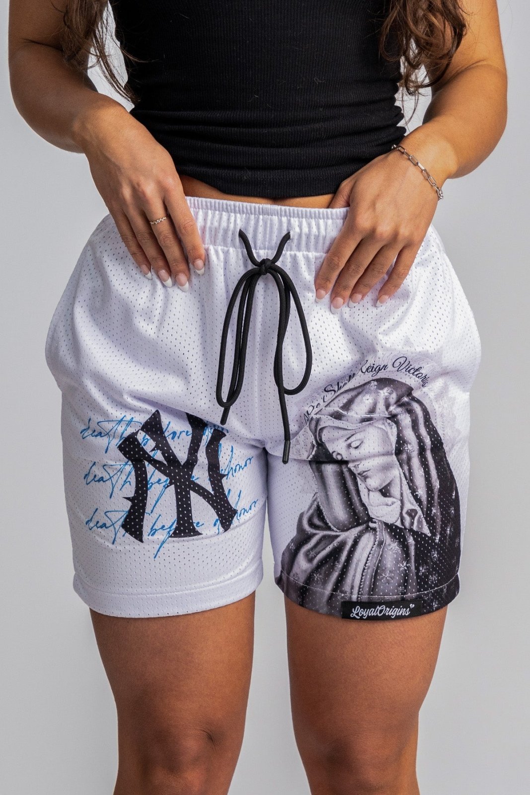 NY 'Ave Maria' Mesh Shorts - LO Store