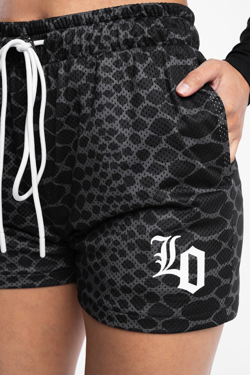 Snake Print Mesh Shorts - LO Store