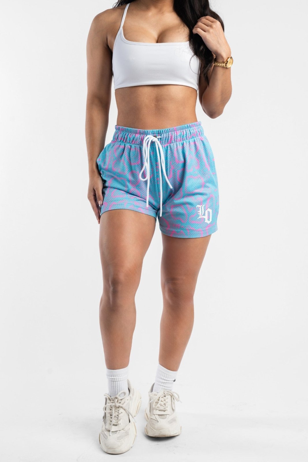 Snake Print Mesh Shorts - LO Store