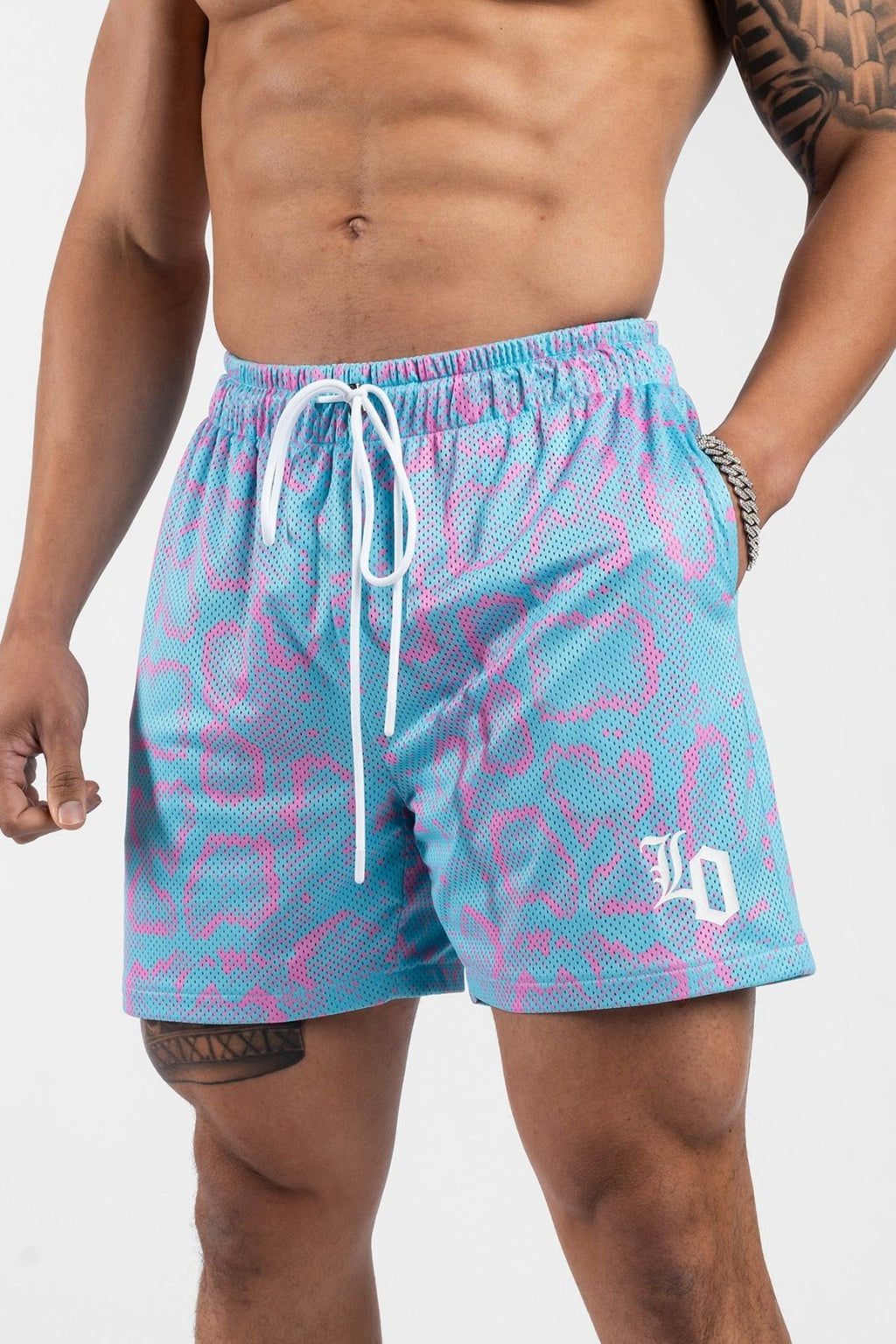 Snake Print Mesh Shorts - LO Store